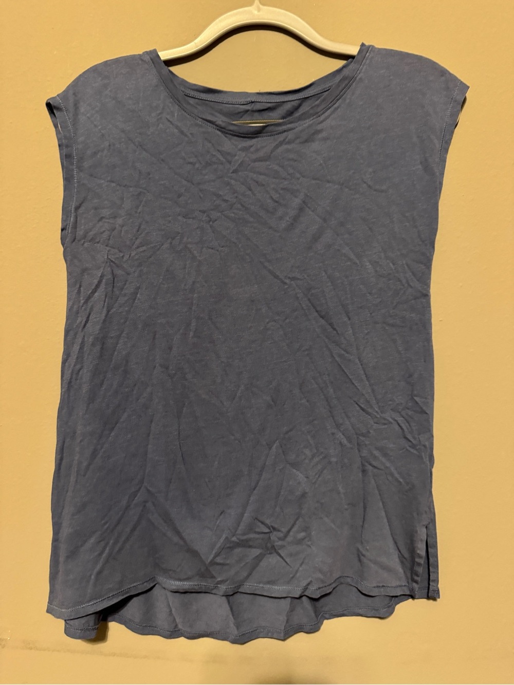 J. Jill Slate Blue Cap-Sleeve Scoop Tank